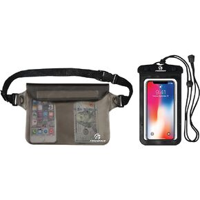 Freegrace Waterproof Pouches with Waist Strap / Pouch Case Bundle Set- Keep Your Phone & Valuables Dry and Safe - Waterproof Dry Bags for Boating Swimming Snorkeling Kayaking Beach Water Parks Pool