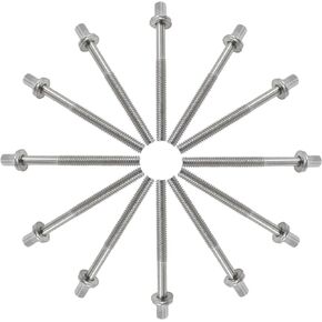 12-Pack Drum Tension Rods, M6X50 mm Stainless Steel Drum Tight Screw, Essential Percussion Instrument Replacement Parts