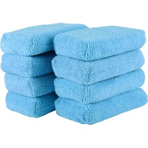 UYYE Microfiber Applicator and Cleaning Pads,Car Interior and Exterior Accessories, Blue, 8-Pack