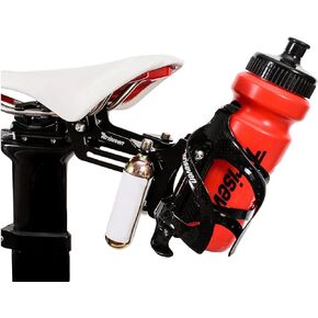 Bottle Holder Bike - Drink Holder Bike - for 2 Water Bottles and 2 CO2 Cartridges - Bike Cup Holder for Drink Bottle - Fit Bicycles - Bicycle Accessories - Without Water Bottles