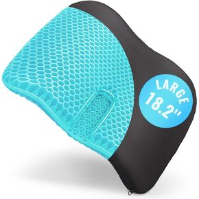 Gel Cushion U-shaped Groove for Tailbone Pain Relief Large Long Sitting Pressure Seat Cushion Breathable Non-Slip Honeycomb Seat Pad Office Home Wheelchair Desk Essential Products(light blue)
