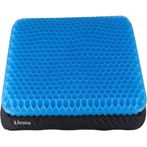 Gel Seat Cushions for Long Sitting, Double Thick Cooling Seat Pads for Back Sciatica Tailbone Pain Pressure Relief with Non-Slip Cover, Chair Pads for Car Seat Driver, Office,Wheelchair