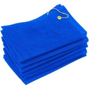 3 Pack Terry Velour Golf Towels, 11x18 Fingertip Towels, Sport Towels, Corner Grommet & Hook