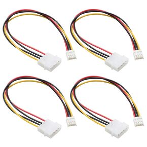 4 Pack Molex to Floppy Adapter 4 Pin IDE to 4P FDD Hard Drive Power Supply Cable Connector Convertor Extension Cord Wire for Old Computer Desktop PC Internal Device Component DIY
