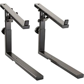 K&M Konig & Meyer 18811.000.55 Keyboard Stacker | Compatible w/ K&M Omega Table Style Stand | Add Keyboard, Laptop, Midi Controller, Mixer | Height/ Tilt/ Width Adjustment | Steel | German Made Black