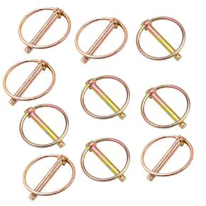 10 Pieces Pin Size 1/4" x 1-3/4" Heavy Duty Linch Pin Lock Pin Clips Tractor Lynch Pin Lynch Pin Fastener Assortment Kit for Farm Tractors Trailers Trucks Mowers Trolley Horsebox