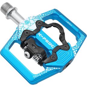 MTB Mountain Bike Pedals Dual Function Flat Platform Compatible with Clipless Pedal 3 Sealed Bearings Aluminum 9/16″ Bicycle Pedals with Cleats for Road