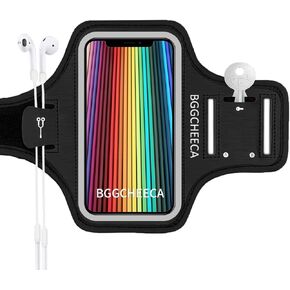 Running Armband Case Water Resistant Compatible for iPhone 15 14 13 12 Pro Max Plus Mini SE/Galaxy S24 Ultra Plus Edge Note 21/20/10 Cell Phone Adjustable Strap & Key Pocket. SU-G（ 6.1''