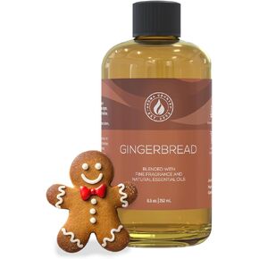 Gingerbread Essential Oil/Reed Diffuser Oil Refill (8.5 Fl. oz.) for Reed Diffusers, Electric Diffuser Oil Machines, and Oil Warmers - Natural, Organic Gingerbread Diffuser Oil