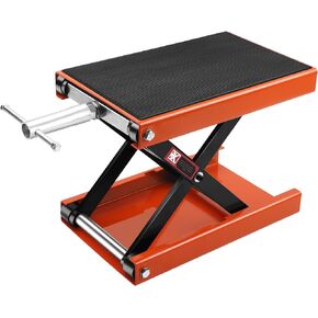 Steel Motorcycle 1100 LB Lift Scissor Jack Wide Deck Hoist Stand Maintenance Bikes ATVs Garage Repair Center Stand Lift Jack Orange in Kuwait