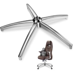 Office Chair Base Replacement (3300 lbs) - Heavy Duty Alloy Office Chair Base Replacement, Office Chair Reinforced Metal Legs, Universal Gas Cylinder and Caster Socket