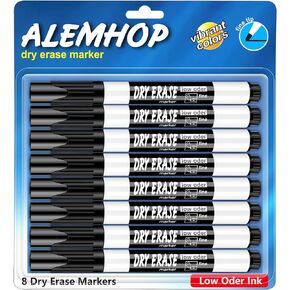Dry Erase Markers Fine Tip, Assorted Color, 8 Count, Fine Point Whiteboard Markers Dry Erase