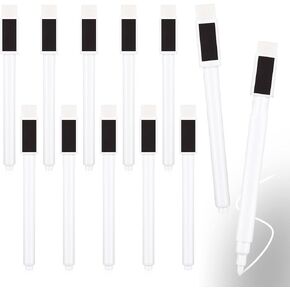 12 Pack Fine Tip Dry Erase Magnetic Markers with Eraser Cap, Magnetic Dry Erase Liquid Chalk Markers Pen Whiteboard Markers for School Office Home Dry Erase Boards and Whiteboards(White)