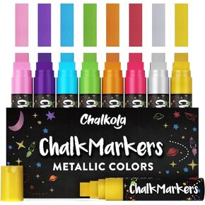 8 Washable Window Markers for Cars - 15mm Jumbo, 3 in 1 Nib, 28g Ink - Liquid Chalk Markers for Chalkboard, Blackboard, Glass, Bistro, Auto, Menu Board - Loved by Teachers, Kids, Artists, Businesses