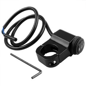 Cyleto 12V 3 Position Waterproof Motorcycle ATV Handlebar Headlight Switch 7/8" 22-23mm Handlebar On-Off-On Control CNC Craft Mounting Bracket Suits（Black）