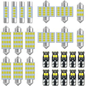 EBAIFUN 26-Pack 6000K White 12V DE3175 6411 T10 2825 6612F 6615F 31mm 41mm LED bulb Kit for Car Truck Interior Map Dome Vanity Mirror Sun Visor Light Cargo Trunk Door Courtesy License Plate Light