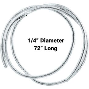 United Pacific 34800 72-inch Long ¼" Diameter Chrome Wire Loom, Corrugated Polypropene Construction, Crush & Abrasion Resistant - ¼" Diameter