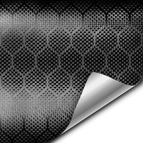 V2 Hex Carbon Black Vinyl Car Wrap (1ft x 5ft)
