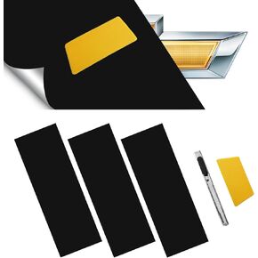 3PCS Matte Black Cut Your-Own Emblem Overlay DIY Decals for Chevy Compatible with Bowtie Logo Wrap Stickers
