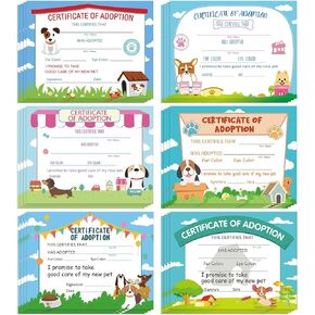 24 Pcs Dog Adoption Certificates Dog Pet Adoption Card Adopt Puppy Certificate Puppy Party Adoption Cards for Puppy Favors Dog Party Sign Pet Adoption Centers 11" x 8.5"