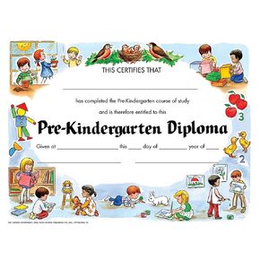 Hayes Preschool Kindergarten Diplomas, Recognition, Pre-Kindergarten, Award Students, Day Care, End of The Year, 8.5" x 11", 30 Diplomas Per Pack, 30 Pack