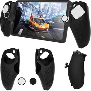 DLseego Protective Case Cover for Playstation Portal Remote Player PS5 Console, Silicone Soft Hand Grip Handle Shell Protector with 4PCS Thumb Grips Caps Accessories Kit - White