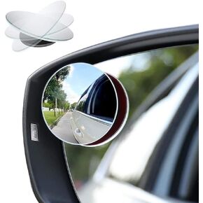 Car Blind Spot Mirror, 2" Round HD Glass Frameless Convex Rear View Mirror with wide angle Adjustable Stick for Cars SUV and Trucks, Pack of 2 (Round)