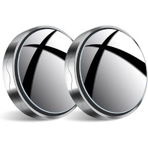 2Pcs Blind Spot Car Mirror, 2" Round Rear View Mirrors Frameless HD Glass 360 Degree Adjustable Wide-angle Suction Cup Design Side Blindspot Convex Universal Fit Automotive Accessories