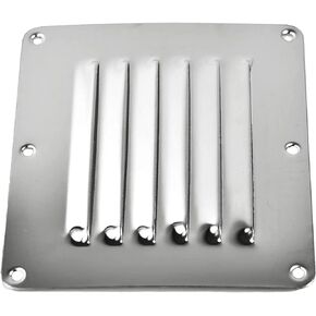 MARINE CITY 304 Grade Stainless-Steel Rectangle Stamped Louvered Vent 5 x 4-1/2 Inches for Marines – Boats – Yachts – Kayaks – Ships – RVs (Pack of 2)