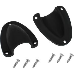 GWYAN 2 Pcs Nylon Marine Clam Shell Vent Wire Cable Vent Cover Boat Transducer Wiring Cover Clamshell Vent with Mounting Screws for Boat Yacht (2.5" x 2.28", Black)