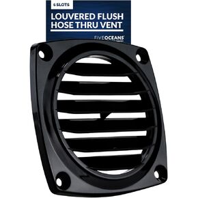 Five Oceans 6-Slotted Louvered Flush Hose Ventilators, 3-Inch Ventilation Area Diameter, ABS Plastic White/Black