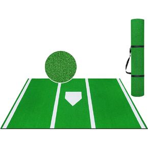 Baseball Batting Mat, Baseball Hitting Mat for Batting Cage, Antifade Batters Box Turf Mat Baseball 5mm Antislip Backing for Indoor & Outdoor