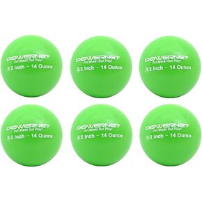PowerNet 3.2" Weighted Hitting Batting Training Balls (6 Pack) | 12 to 20 oz | Build Strength and Muscle | Improve Technique and Form | Softball Size