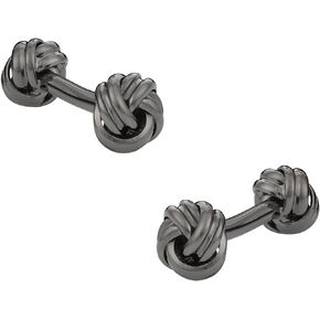 Double Knot Gunmetal Tone Cufflinks with Presentation Box