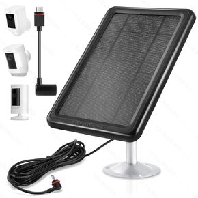 Solar Panel Camera Charger, Solar Charger Compatible with Ring Stick Up Cam 2nd & 3rd Gen, Ring Spotlight Cam Battery, 5.5V 4.5W Output Super Fast Charging, Waterproof (1) in Kuwait