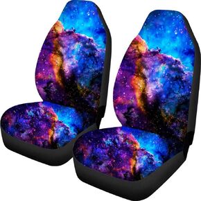 TOADDMOS Bright Blossoms Colorful Boho Floral Print Car Seat Covers for Women,Universal Auto Front Seats Protector Fits for Car,SUV Sedan,Truck