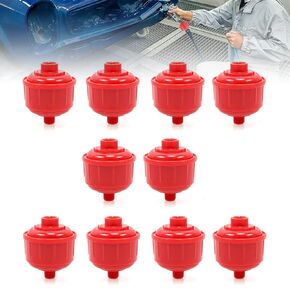 10 Pcs Disposable Spray Gun Filters Mini Spray Gun Filter Paint Filters for Spray Gun Whirlwind Air Line Filter,Only Standard 1/4 Inch Threads Fit for Spray Guns and Air Tools,Red