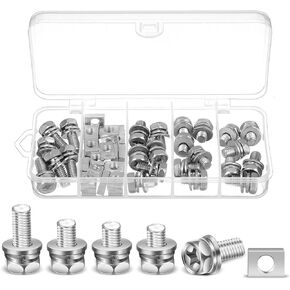 48 Pack Motorcycle Battery Terminal Nuts and Bolt Kit M6 x 10 mm 12 mm 16 mm 20 mm Bolt Square Nut Kit Stainless Steel Motorcycle Battery Screw and Nut for ATV Bike Scooter