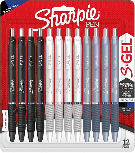 Sharpie S-Gel Retractable Gel Pen, Medium Point, Assorted Ink, Dozen (2129832) in Saudi Arabia