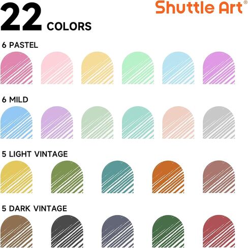 Shuttle Art Retractable Mild Gel Ink Pens, 22 Pack Black Ink Pens, Cute Pens 0.5mm Fine Point Soft Barrel for Writing Journaling Taking Notes School Office Home in Saudi Arabia