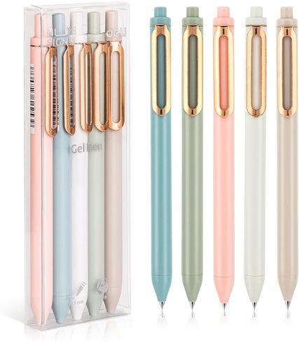 NUSIGN Gel Pens, 5 Pcs 0.5mm Retractable Quick Dry Black Ink Fine Point Rolling Ball Gel Pen, Smooth Writing No Bleed for Journaling Note Taking, Home School Office Supplies in Saudi Arabia