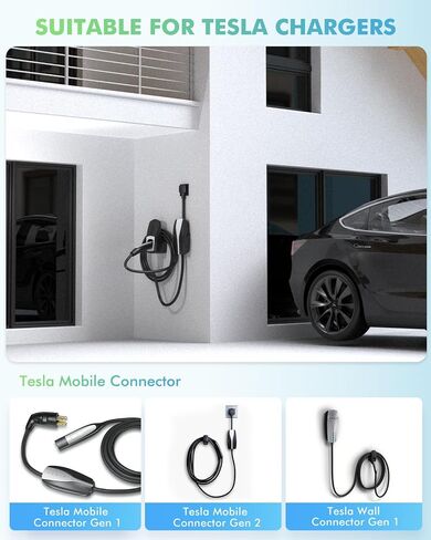 حامل كابل شاحن تيسلا-EVDANCE Tesla حامل شاحن متنقل على الحائط مع حامل موصل تيسلا للطراز 3 Y S X، حامل شاحن حائط تيسلا للداخل/الخارج، ملحق منظم كابل شحن تيسلا in Saudi Arabia