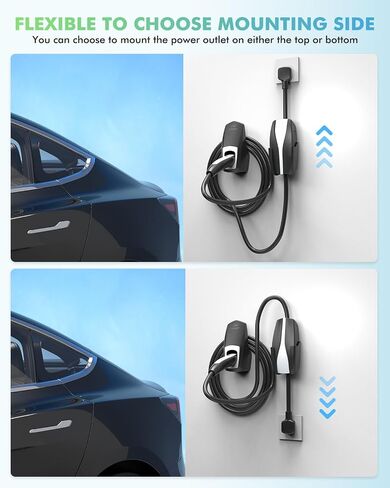 حامل كابل شاحن تيسلا-EVDANCE Tesla حامل شاحن متنقل على الحائط مع حامل موصل تيسلا للطراز 3 Y S X، حامل شاحن حائط تيسلا للداخل/الخارج، ملحق منظم كابل شحن تيسلا in Saudi Arabia