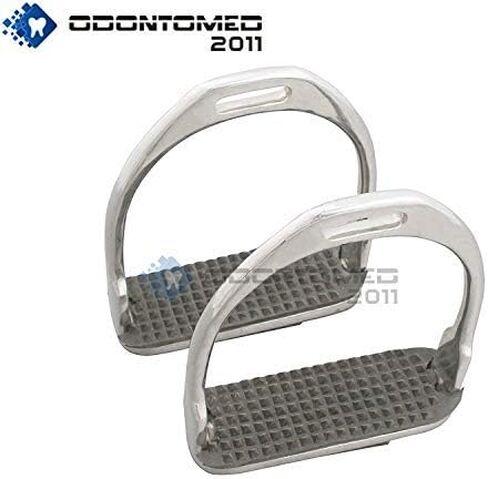 OdontoMed2011 Horse Saddle English Stirrups Fillis Irons for Hunt Jump Dressage Black Tread in Saudi Arabia