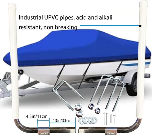 دليل مقطورة القارب مقاس 40 بوصة، دليل عمود المقطورة من الفولاذ المقاوم للصدأ 2 × 316 لتر لمكافحة تآكل مياه البحر، 2 × قضبان دليل مقطورة أنبوبية UPVC، بما في ذلك الأجهزة الكاملة، للقوارب وزوارق الكاياك والزوارق وقوارب الصيد وقوارب التزلج in Kuwait