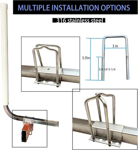 دليل مقطورة القارب مقاس 40 بوصة، دليل عمود المقطورة من الفولاذ المقاوم للصدأ 2 × 316 لتر لمكافحة تآكل مياه البحر، 2 × قضبان دليل مقطورة أنبوبية UPVC، بما في ذلك الأجهزة الكاملة، للقوارب وزوارق الكاياك والزوارق وقوارب الصيد وقوارب التزلج in Kuwait