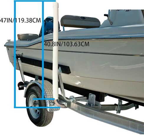 دليل مقطورة القارب مقاس 40 بوصة، دليل عمود المقطورة من الفولاذ المقاوم للصدأ 2 × 316 لتر لمكافحة تآكل مياه البحر، 2 × قضبان دليل مقطورة أنبوبية UPVC، بما في ذلك الأجهزة الكاملة، للقوارب وزوارق الكاياك والزوارق وقوارب الصيد وقوارب التزلج in Kuwait