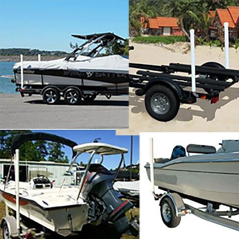 دليل مقطورة القارب مقاس 40 بوصة، دليل عمود المقطورة من الفولاذ المقاوم للصدأ 2 × 316 لتر لمكافحة تآكل مياه البحر، 2 × قضبان دليل مقطورة أنبوبية UPVC، بما في ذلك الأجهزة الكاملة، للقوارب وزوارق الكاياك والزوارق وقوارب الصيد وقوارب التزلج in Kuwait