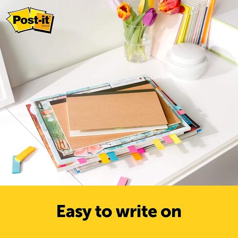 Post-it Page Markers, Assorted Bright Colors, 12.7 mm x 50.8 mm, 50 Markers/Pad, 10 Pads/Pack (670-10AB) in Saudi Arabia