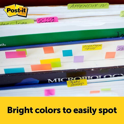 Post-it Page Markers, Assorted Bright Colors, 12.7 mm x 50.8 mm, 50 Markers/Pad, 10 Pads/Pack (670-10AB) in Saudi Arabia